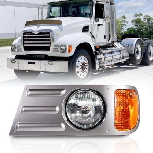 Headlights Assembly fit for Mack CV Replacement Left Driver Side Grey Left