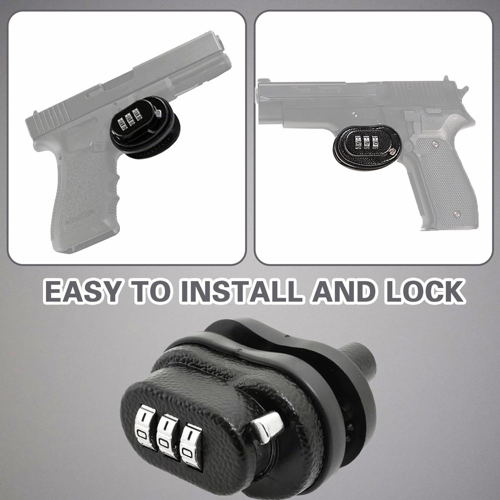 Trigger Lock Set 3 PCS Combination Lock Trigger Guard for Pistols, Rifles, Fi...