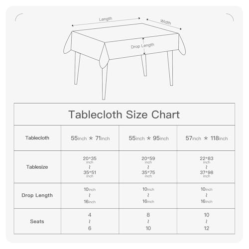 Gingham Tablecloth – 71" x 55" (Rectangular) Gingham (Scalloped Edge) - Black