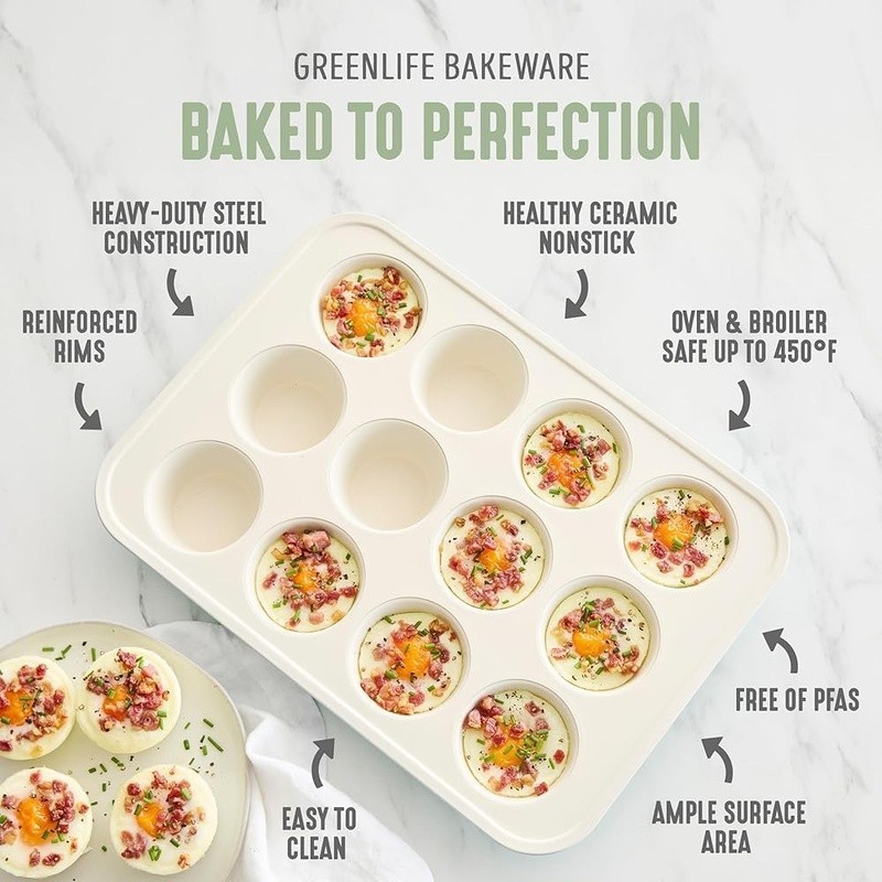 Healthy Ceramic Nonstick Bakeware Set Durable Even Baking Kitchen Essentials New
