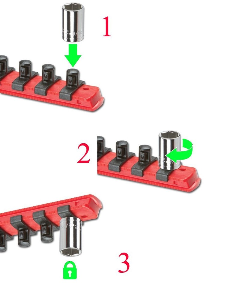MLTOOLS Socket Organizer Twist Lock Universal Socket Boss Rail Set Made in USA