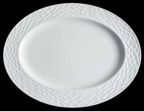 Donna Karan DEVORE White Dinnerware by Lenox ~  16" Oval Serving Platter  NEW