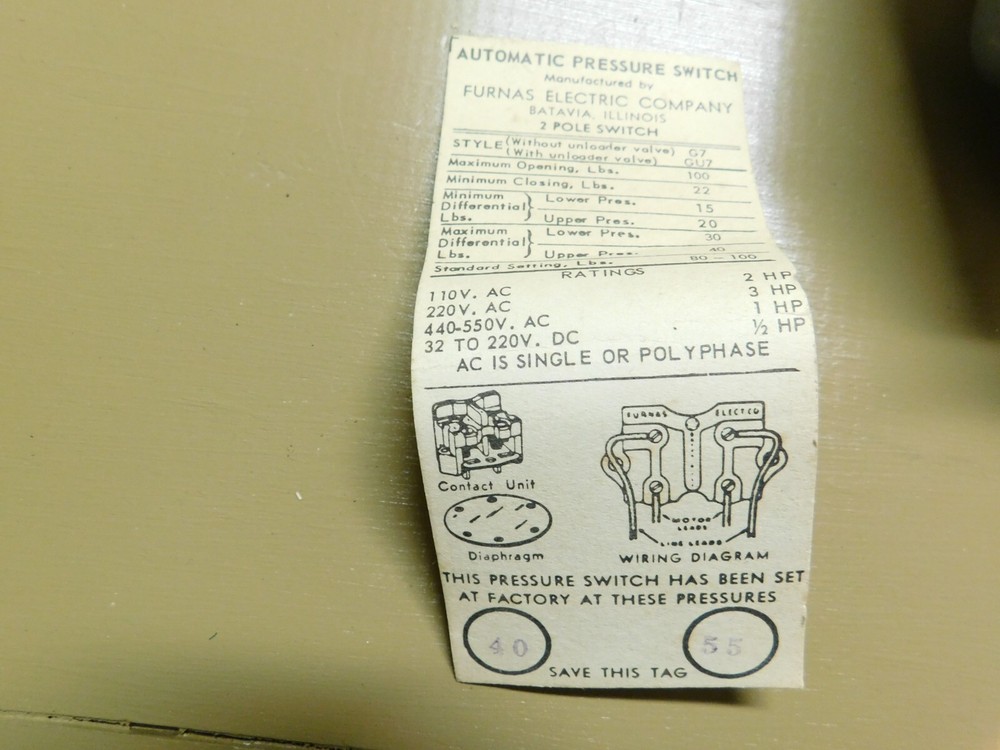 Furnas GU7 Pressure Switch