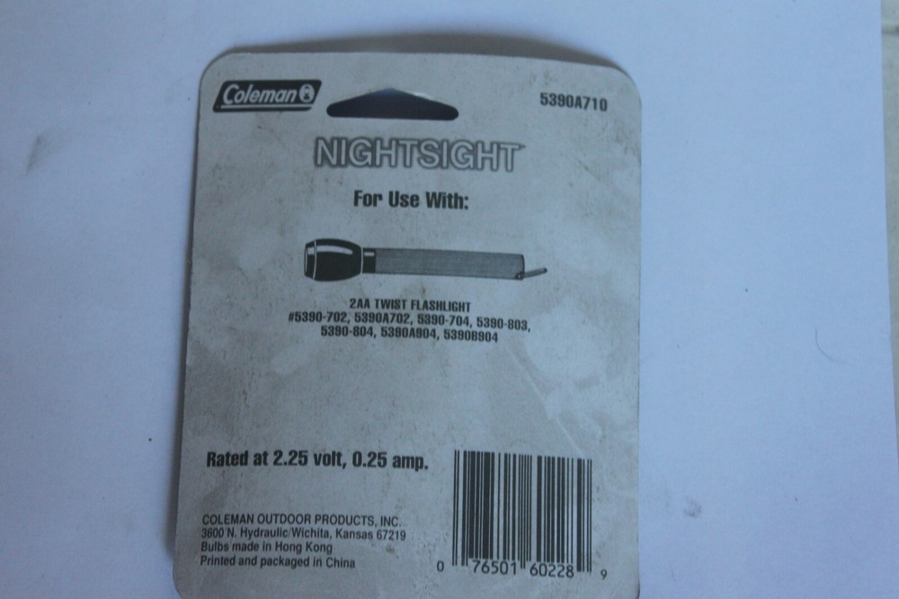 COLEMAN NIGHT SIGHT 2 AA FLASHLIGHT BULBS NOS (CH)