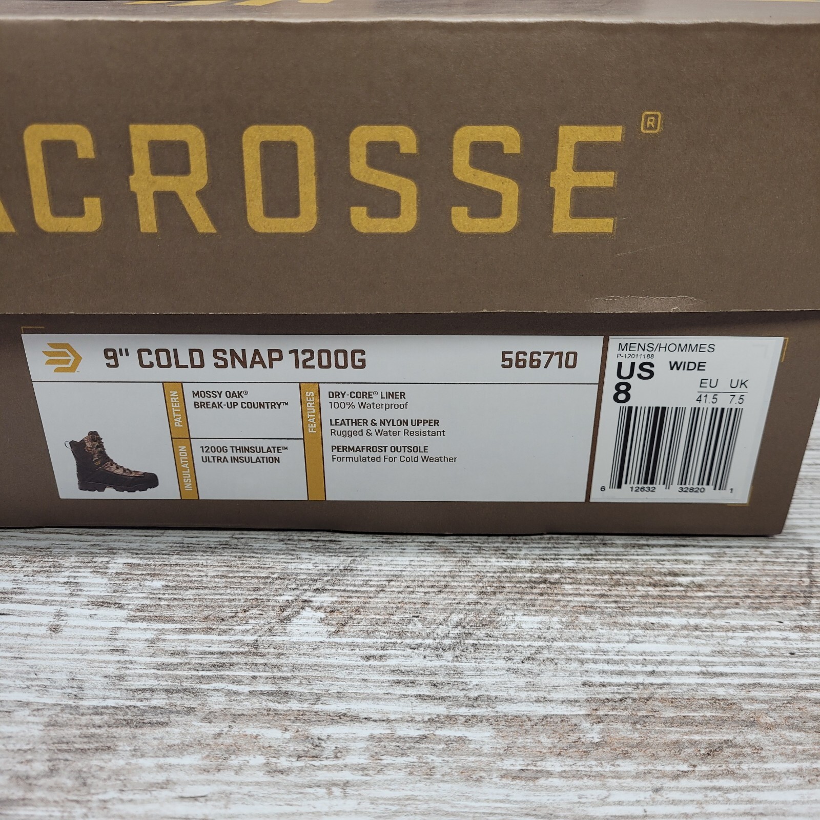 LaCrosse 9" Cold Snap 1200G 566710 Mens Boots Hunting Work Size 8 Wide