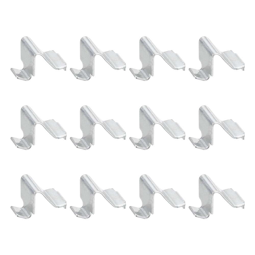 12Pcs Shelf Mounts, 8mm Adjustable U Clips, Silver