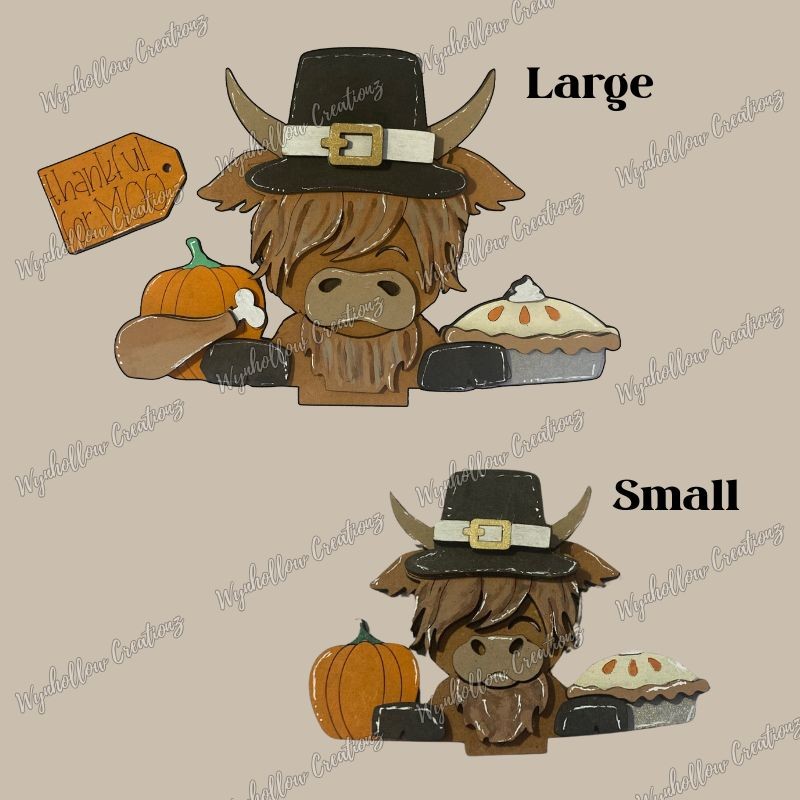 Thanksgiving Highland Cow Interchangeable Basket Insert