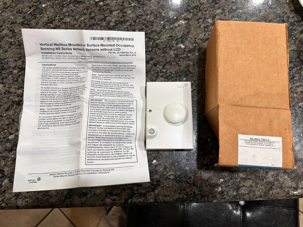JOHNSON CONTROLS NS-MHL7002-0 Temp/Humidity Sensor w/occupancy