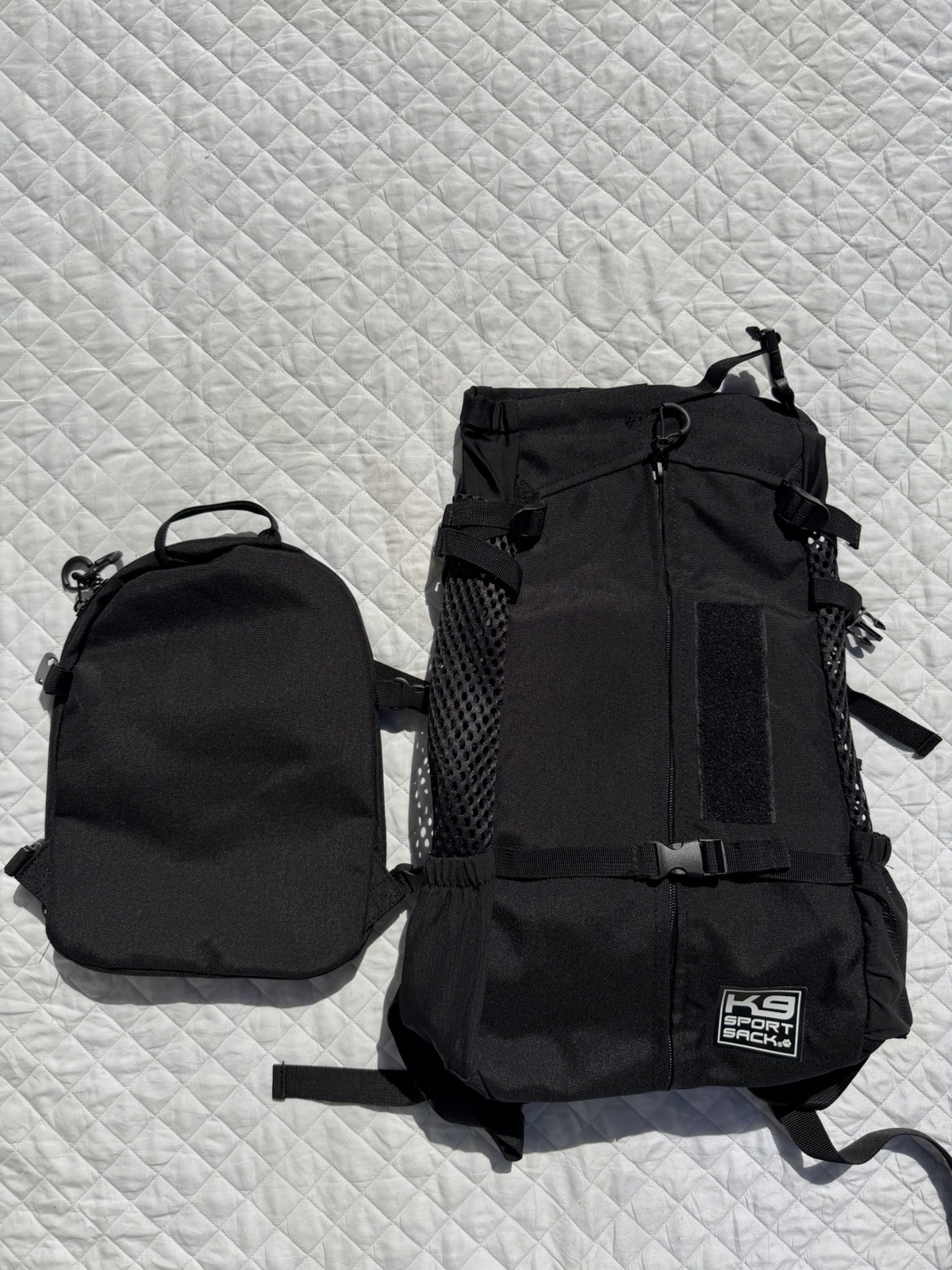 K9 Sport Sack Size Large Backpack Dog Carrier Black W/removable Front Pouch