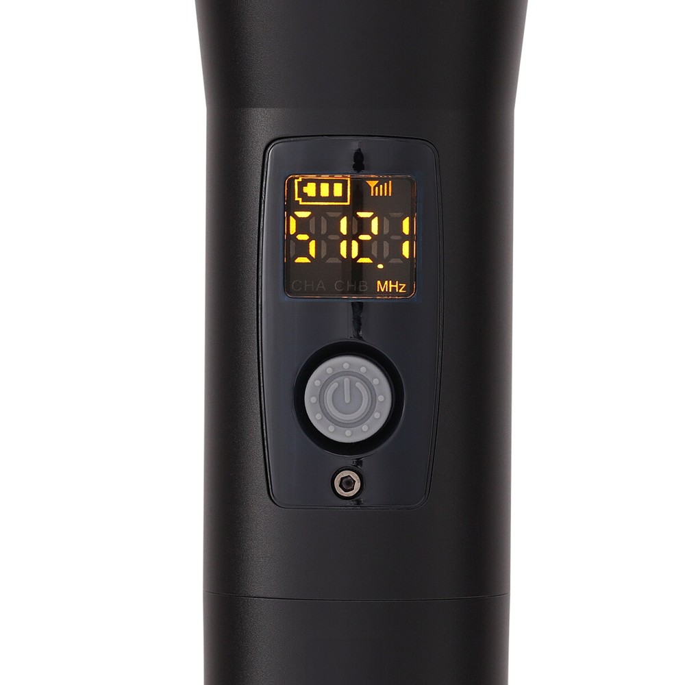 Professional UHF Rechargeable Wireless Microphone System + Auto-Connect Receiver