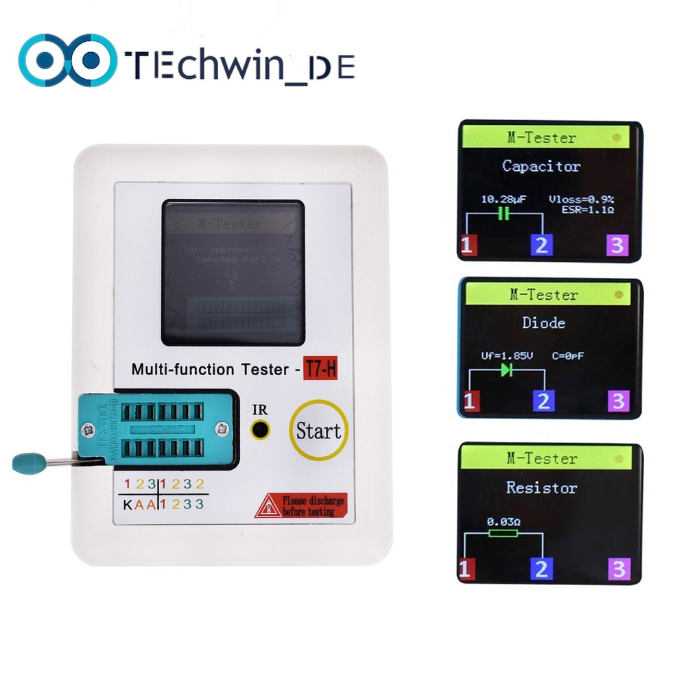LCR-TC1/T7 LCD Display function Didoe Triode TFT Backlight Transistor Tester