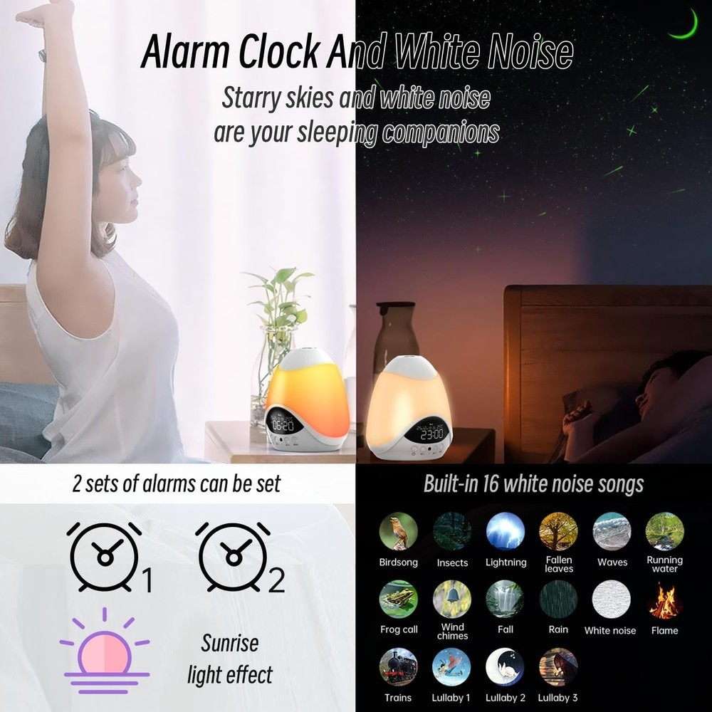 Bluetooth Galaxy Projector with 16 White Noises for Relaxing Sleep Environment