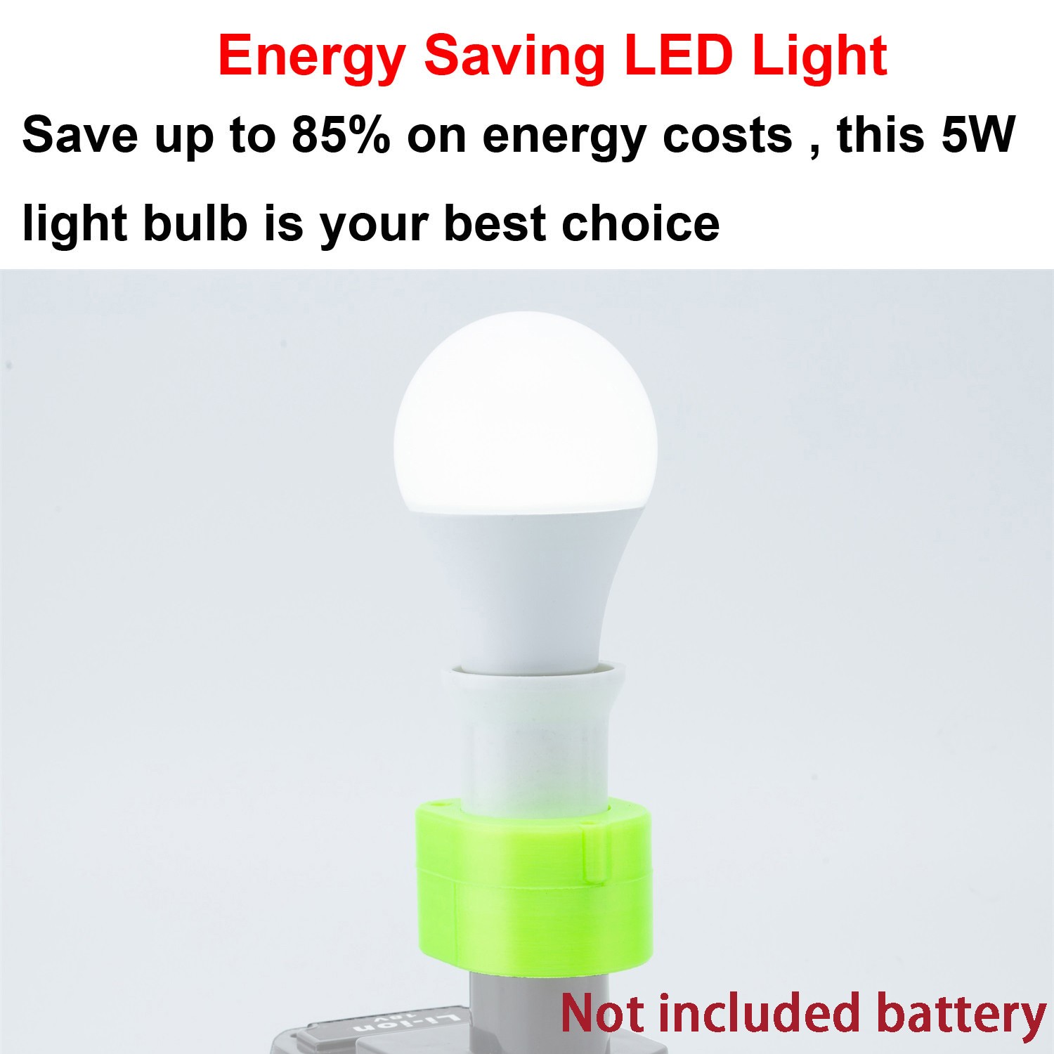 LED Work Light Bulb Portable Lamp For Ryobi 18V Series Battery Cordless E27 Bulb