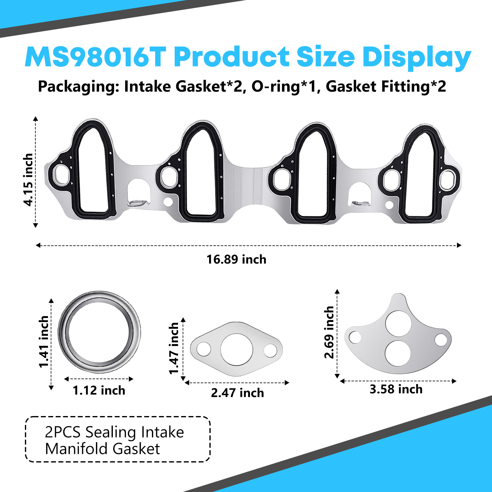 Fel-Pro Intake Manifold Gasket Set MS 89060413 for Chevy GM LS 5.3L 4.8L 6.0L 6.