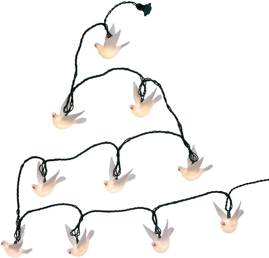 UL 10-Light Glitter Dove Light Set