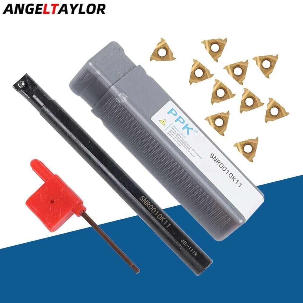 3/8 CNC Lathe Internal Threading Boring Bar Turning Tool Holder + 10 Inserts A60