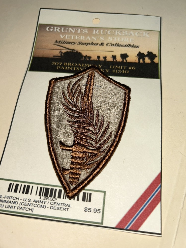 U.S. ARMY - CENTRAL COMMAND [CENTCOM] (DCU) DESERT - MERROWED EDGE UNIT PATCH