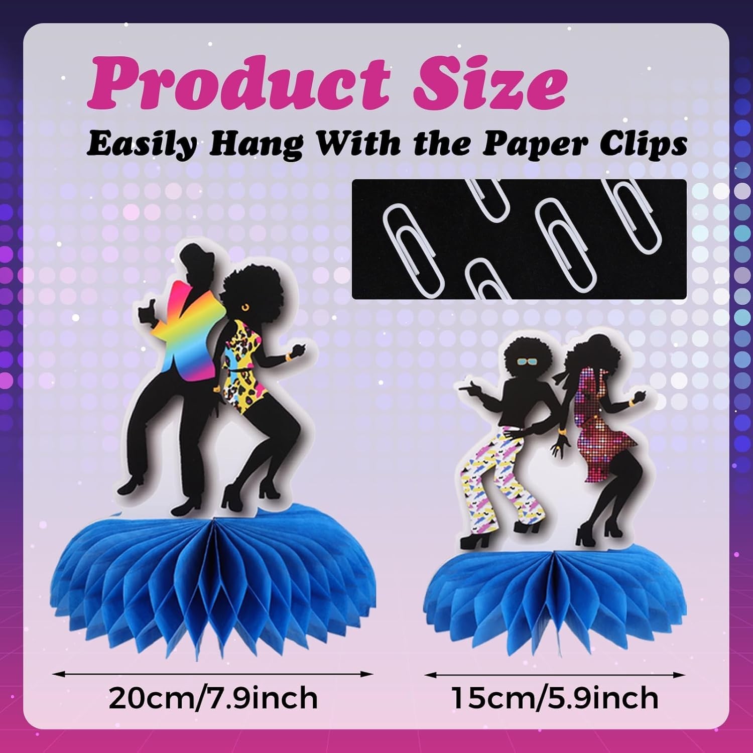 12PCS 70s Party Decorations Honeycomb Centerpieces Disco Theme Party Decorations