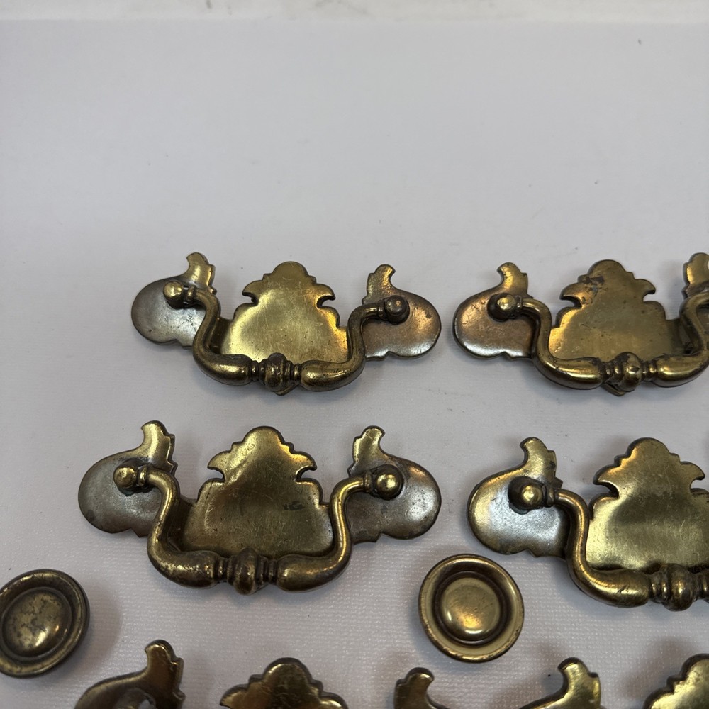12 - Vintage Chippendale Style Drawer Pull B-681-0 & 3 Round Pulls