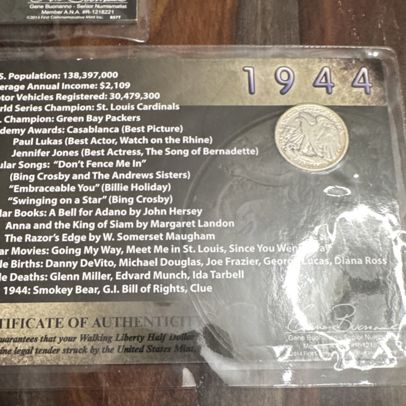 Walking Liberty Half Dollar Coins 1941, 1942, 1944 Silver 50C Circulated