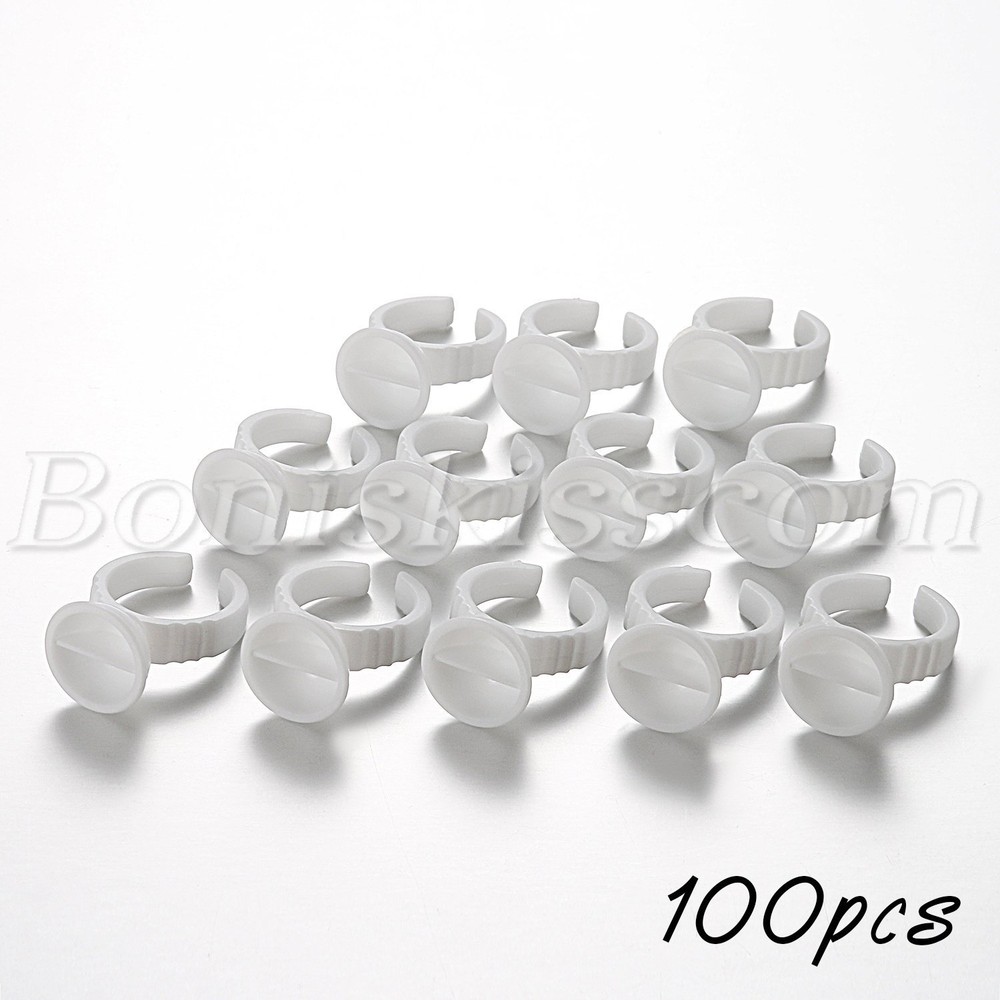 100pcs Wearable Disposable Grafted Separators Holder Ring for Eyelash Extensions