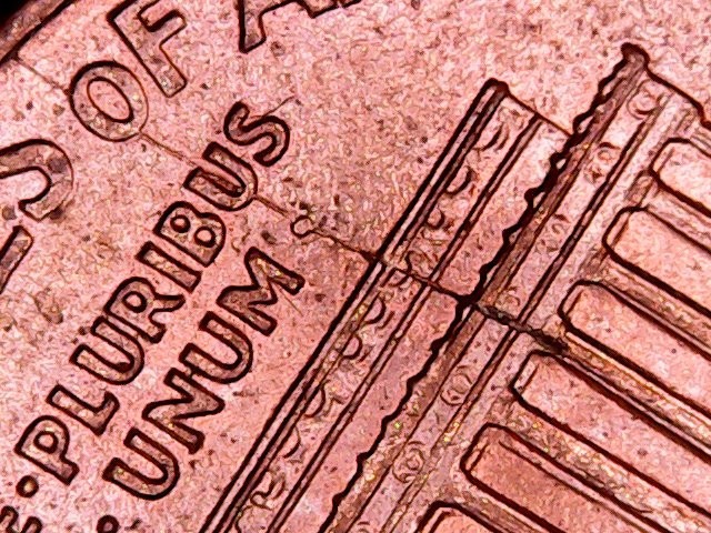 1994 P Lincoln Cent Long Die Crack Reverse Error