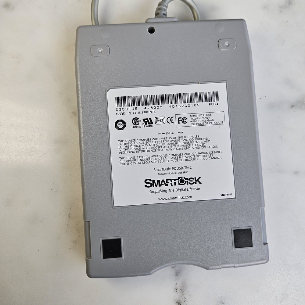 SmartDisk FDUSB-TM2 External USB 3.5" Floppy Drive Gray