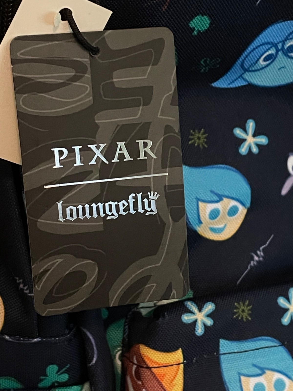 NEW Disney Pixar Loungefly Backpack Inside Out AOP Emotions Navy Blue Nylon