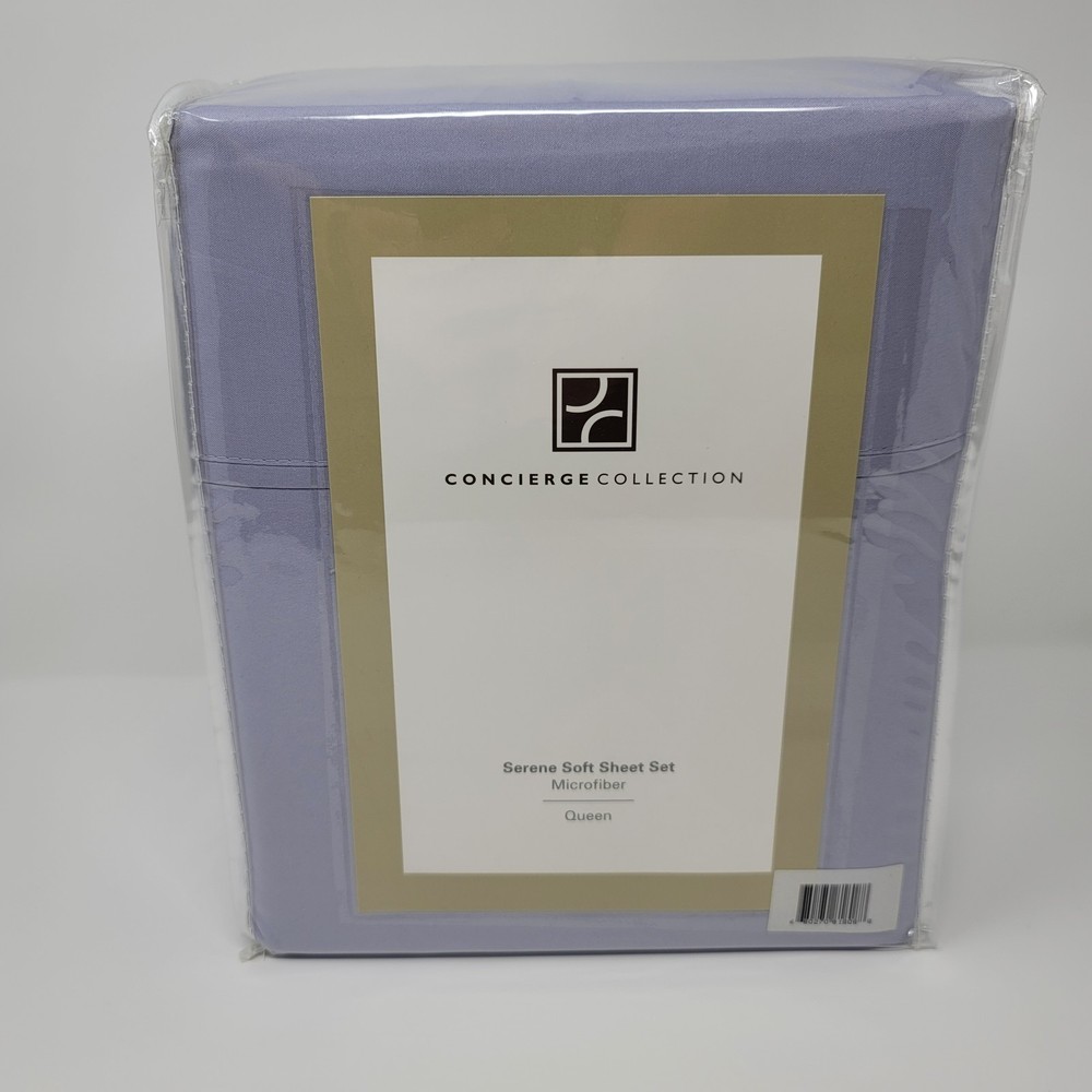 Concierge Collection Queen 6 Pc Soft Sheet Set Lavender Bedding Microfiber New