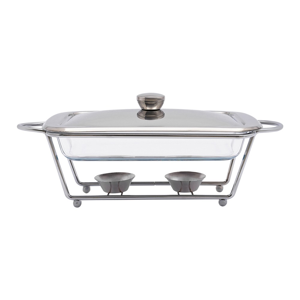 Countertop Chafing Dish Buffet Set Warming Tray Buffet Server Tempered Glass 2L