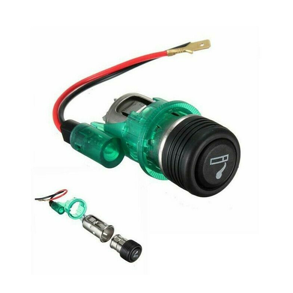 Car Cigarette Lighter With Light Socket Plug Connector Adapter Power Source 12V