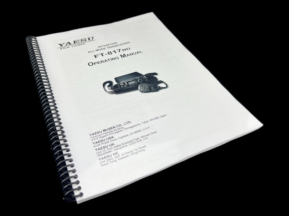 Yaesu FT-817ND Transceiver Instruction Manual Operating Guide Coil Bound