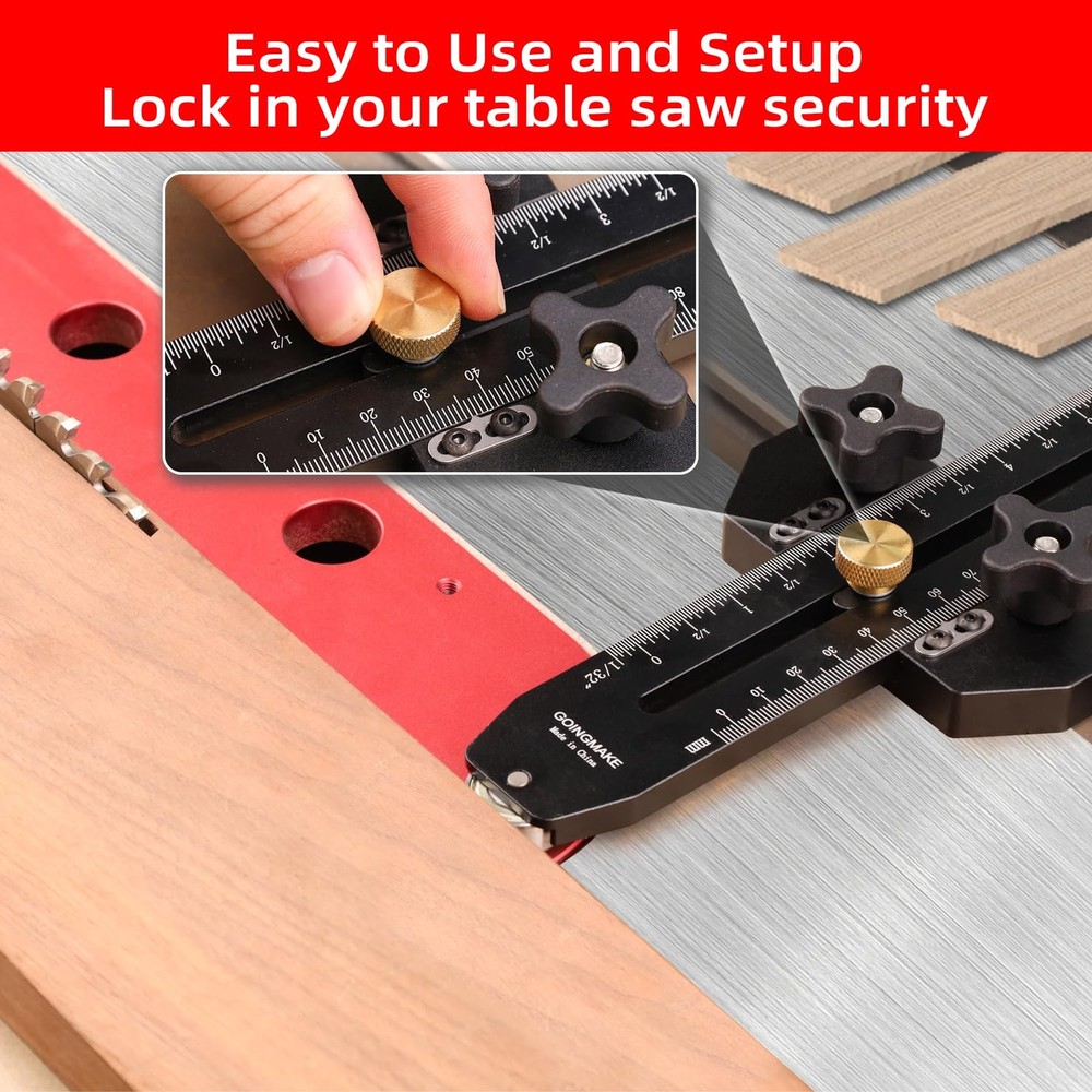 Thin Rip Jig Table Saw Jig Guide for Making Repetitive Narrow Thin Strip Cuts...
