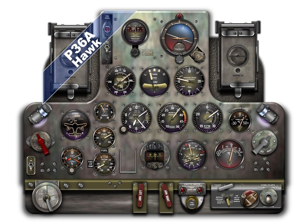 P36 HAWK 75 COCKPIT instrument panel CDkit
