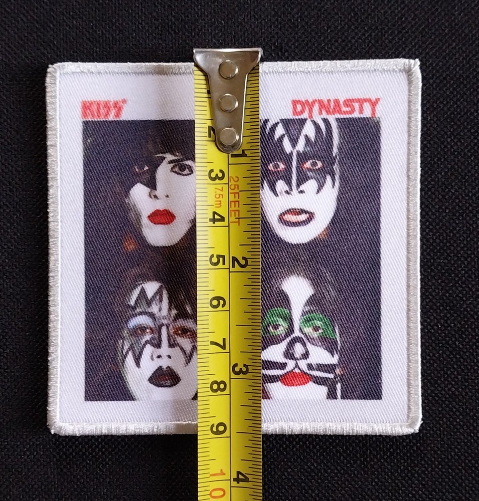Licensed ~ DYNASTY Faces ~ KISS ~ Printed Iron On Band Battle Jacket PATCH
