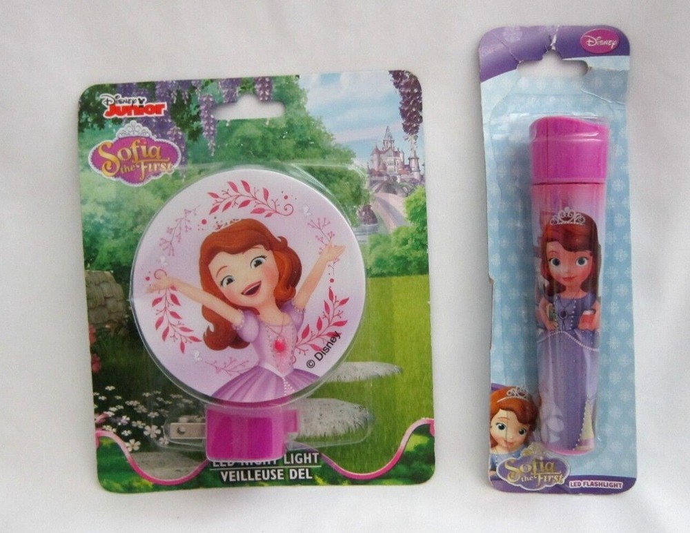 Unisex Sofia The First Princess 3" LED Night Light & Sofia 5.75" Flashlight-New!
