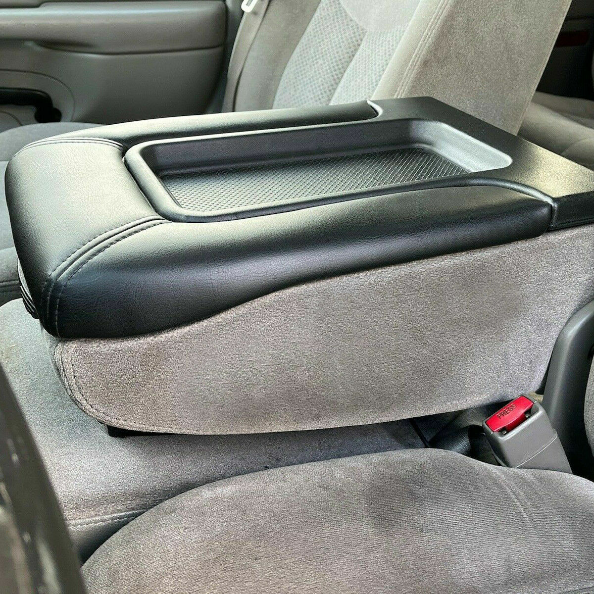 Center Console Lid Kit Arm Rest for 99-07 Chevy Silverado GMC Sierra Black