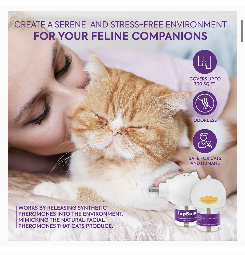 TopSum Cat Pheromones Calming Diffuser Premium Pheromone Diffuser for Cats - ...