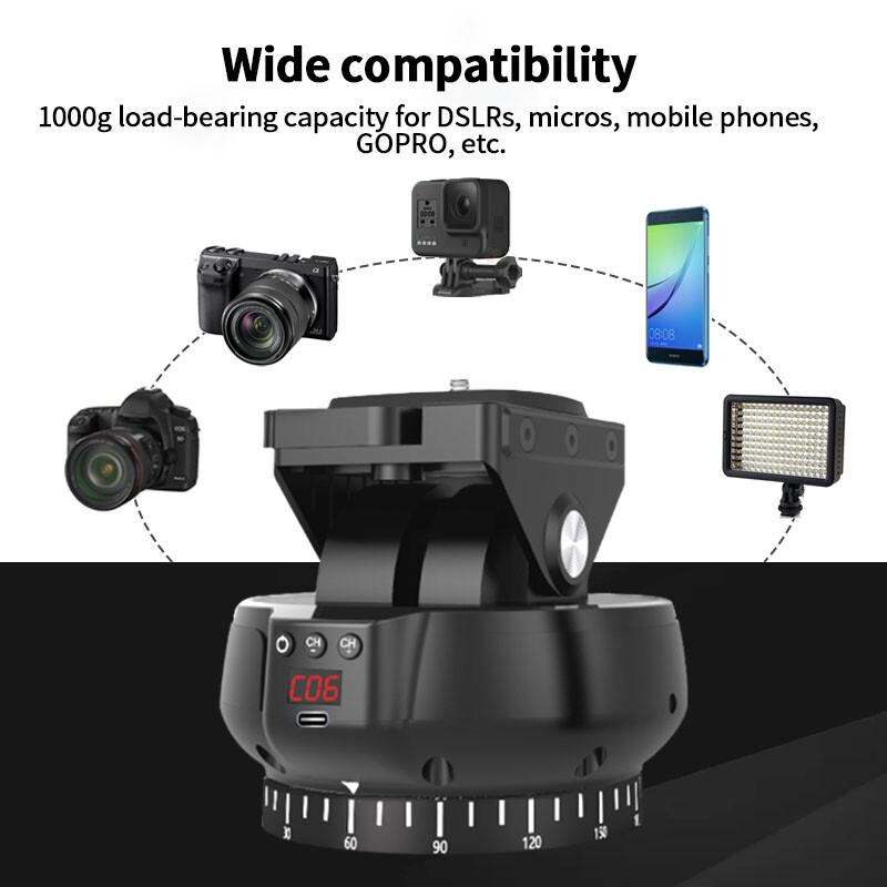 YT-1200 Panoramic Remote Control Pan Tilt Motorized Tripod Stabilizer