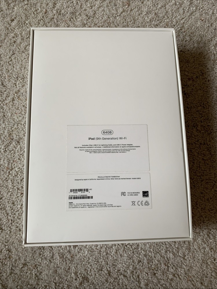 iPad 9th Generation Wi-Fi 64GB Space Silver (EMPTY BOX ONLY)