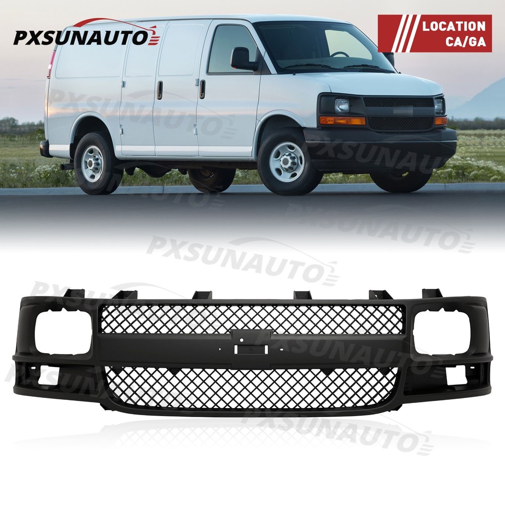 Front Grille Assembly Grill For 2003-2017 Chevrolet Express 1500 2500 3500 Van