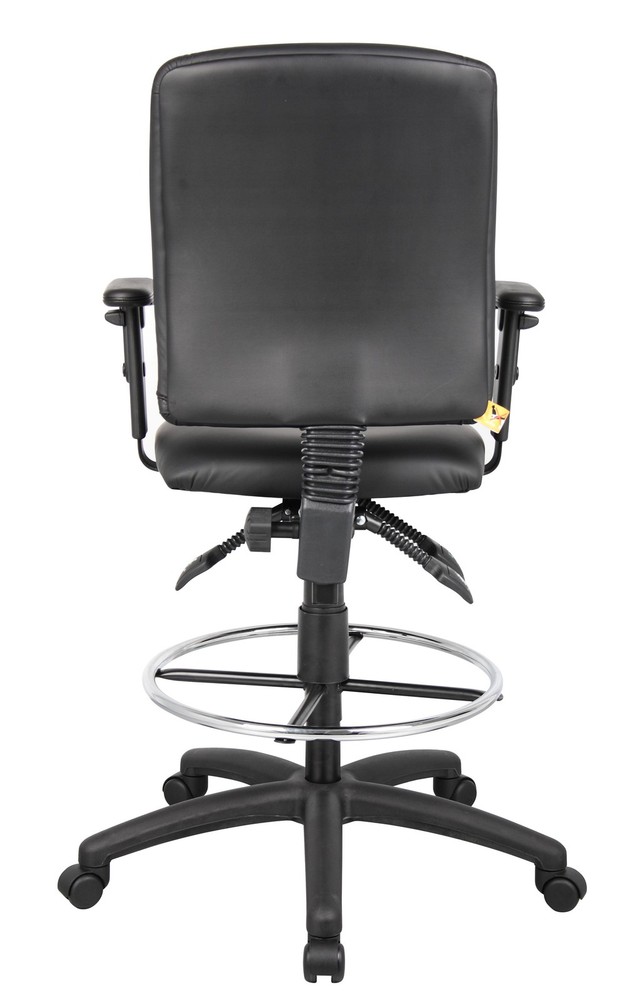 Boss Multi-Function LeatherPlus Drafting Stool W/ Adjustable Arms MODEL # B1646