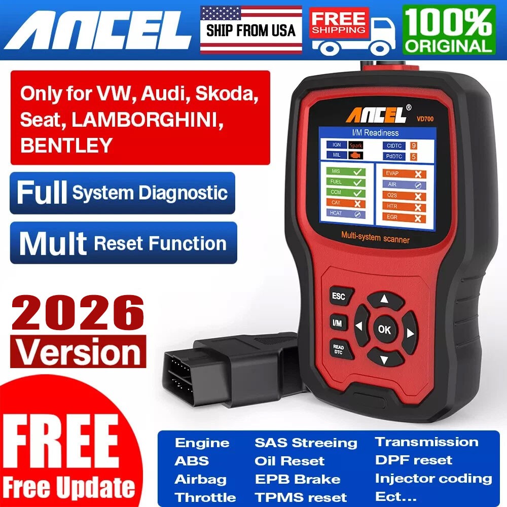 Ancel VD700-US Car OBD2 Scanner Code Reader All System Diagnostic ABS SRS DPF