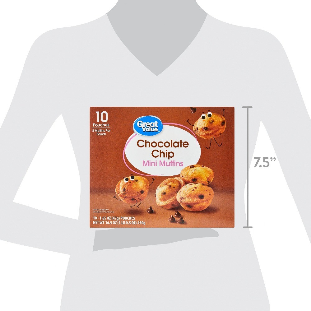 Great Value Chocolate Chip Mini Muffins, 16.5 oz (10 count)