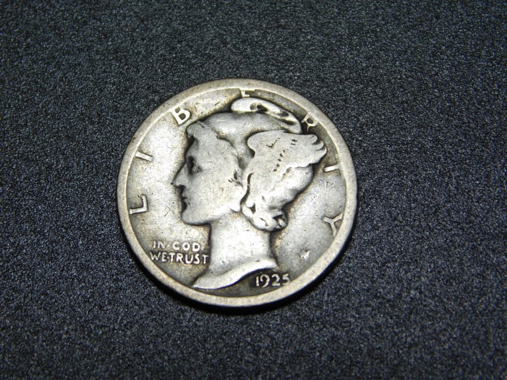 OLD SILVER US COIN 1925 S MERCURY DIME
