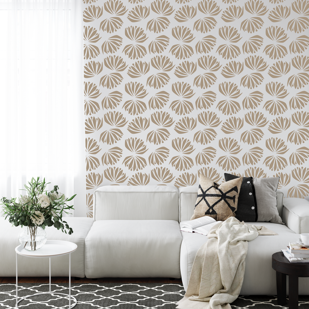 Scandinavian Thistle Pattern Wall Stencil - Large, Reusable Wall Pattern Stencil