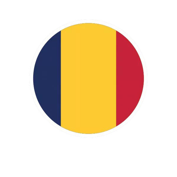 Round Chadian Flag Sticker Decal