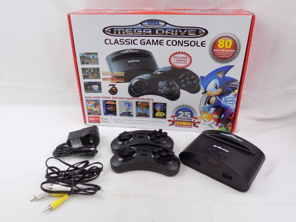 Boxed Sega Mega Drive Classic Game Console with 2 Wireless Controllers and 80...