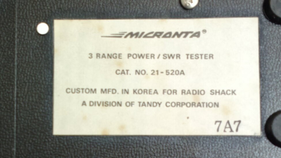 Micronta 3 Range Power / Modulator / SWR Tester 21-520A