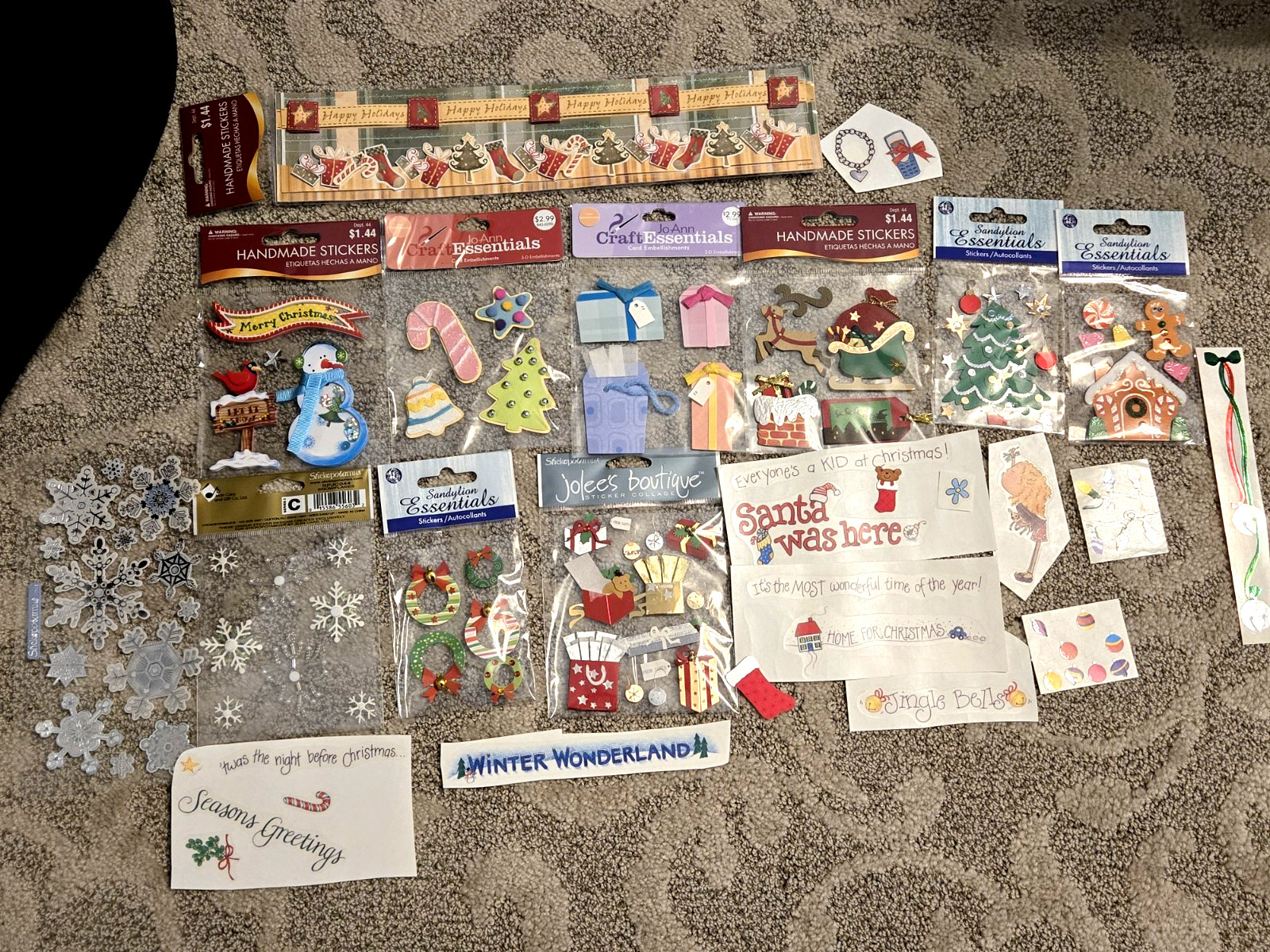 Holiday Sticker Lot Jolee's Christmas, Valentine's, Easter, Halloween, +++ NEW